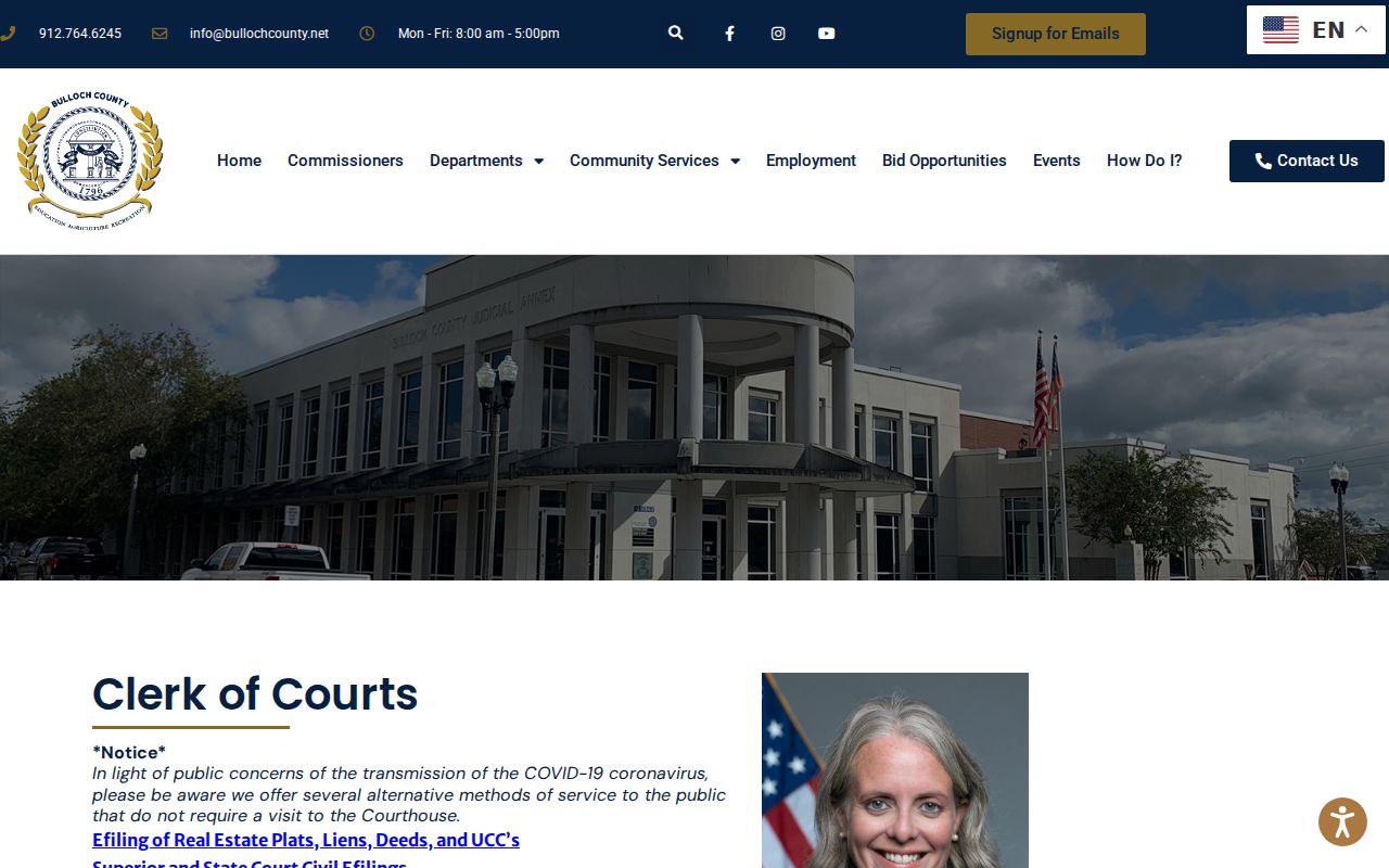 Statesboro residents directory Bulloch County Clerk office
