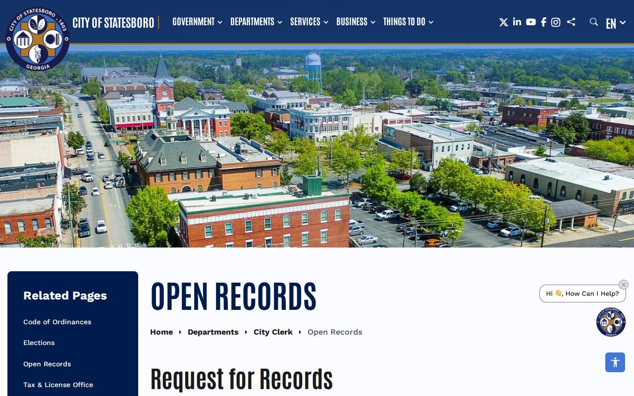 Statesboro residents directory city open records request form