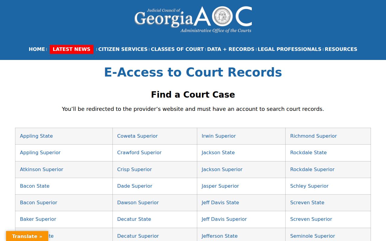 Statesboro residents directory Georgia court access options