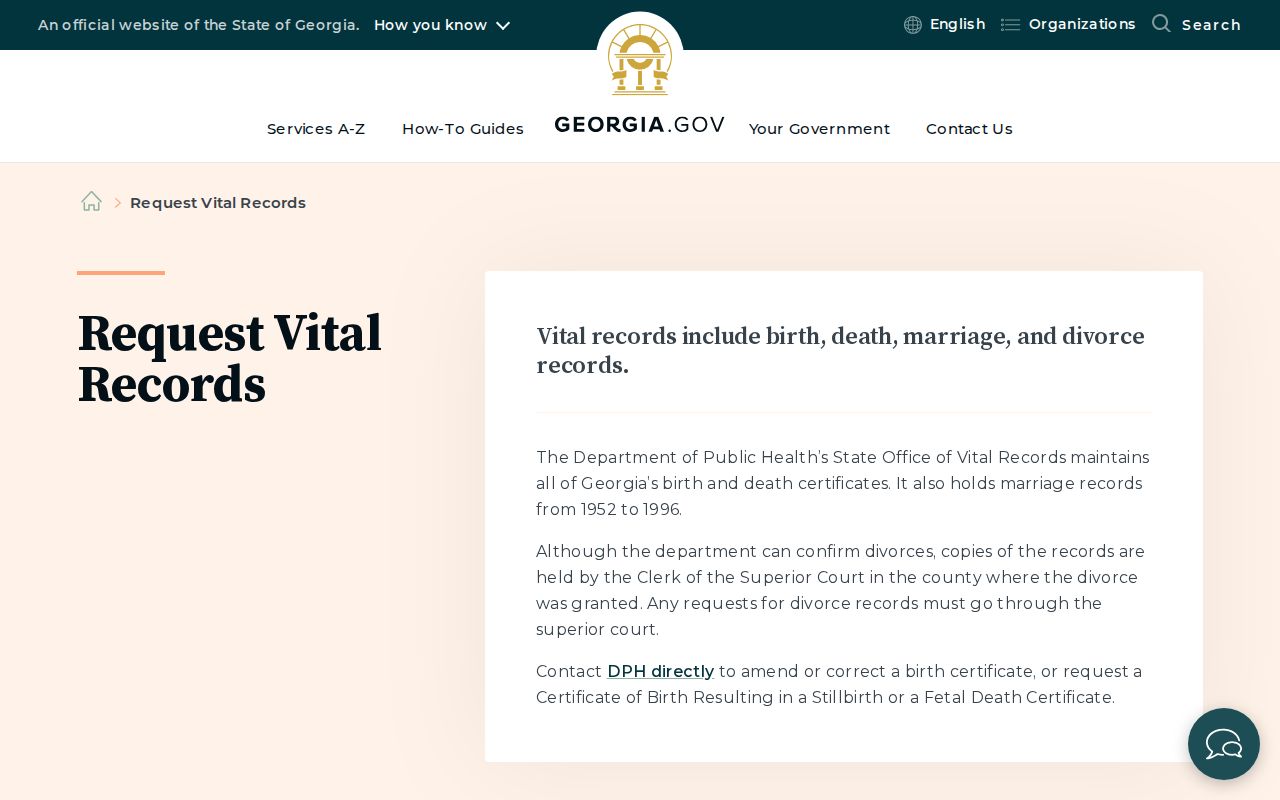 Statesboro residents directory Georgia vital record requests