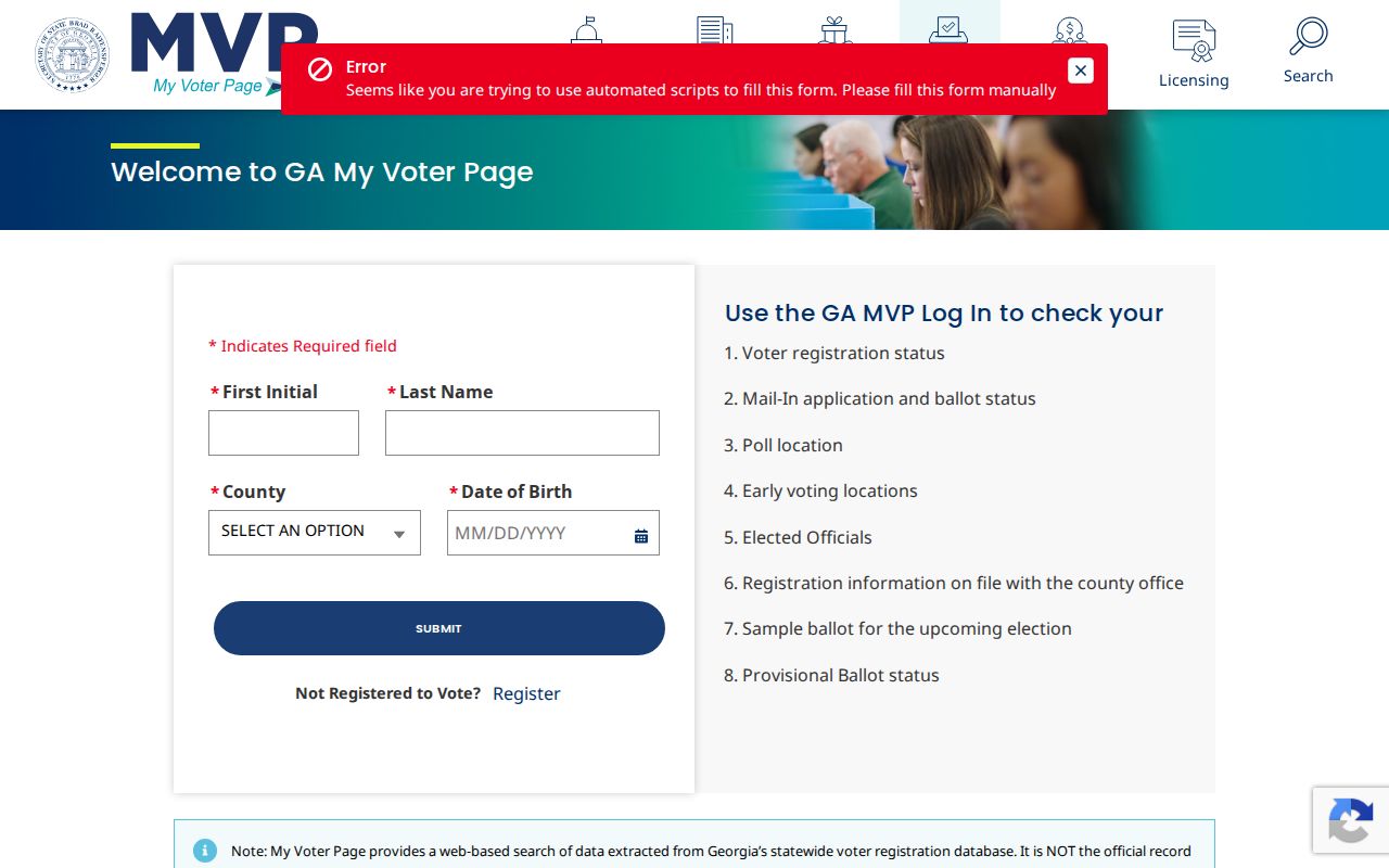 Statesboro neighbors Georgia My Voter Page self lookup