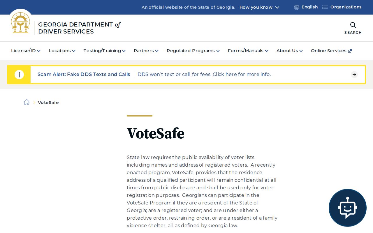 Statesboro neighbors Georgia VoteSafe protected address program
