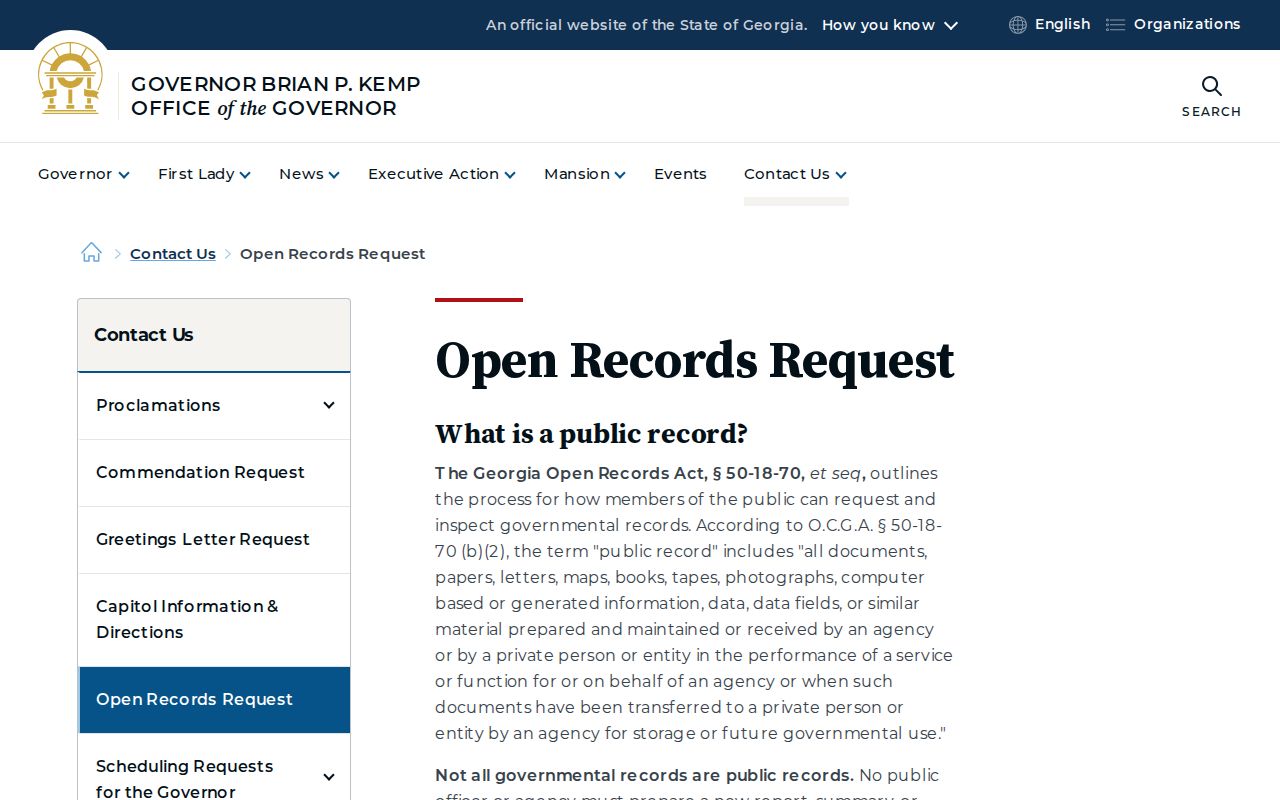 Statesboro previous residents Georgia open records overview