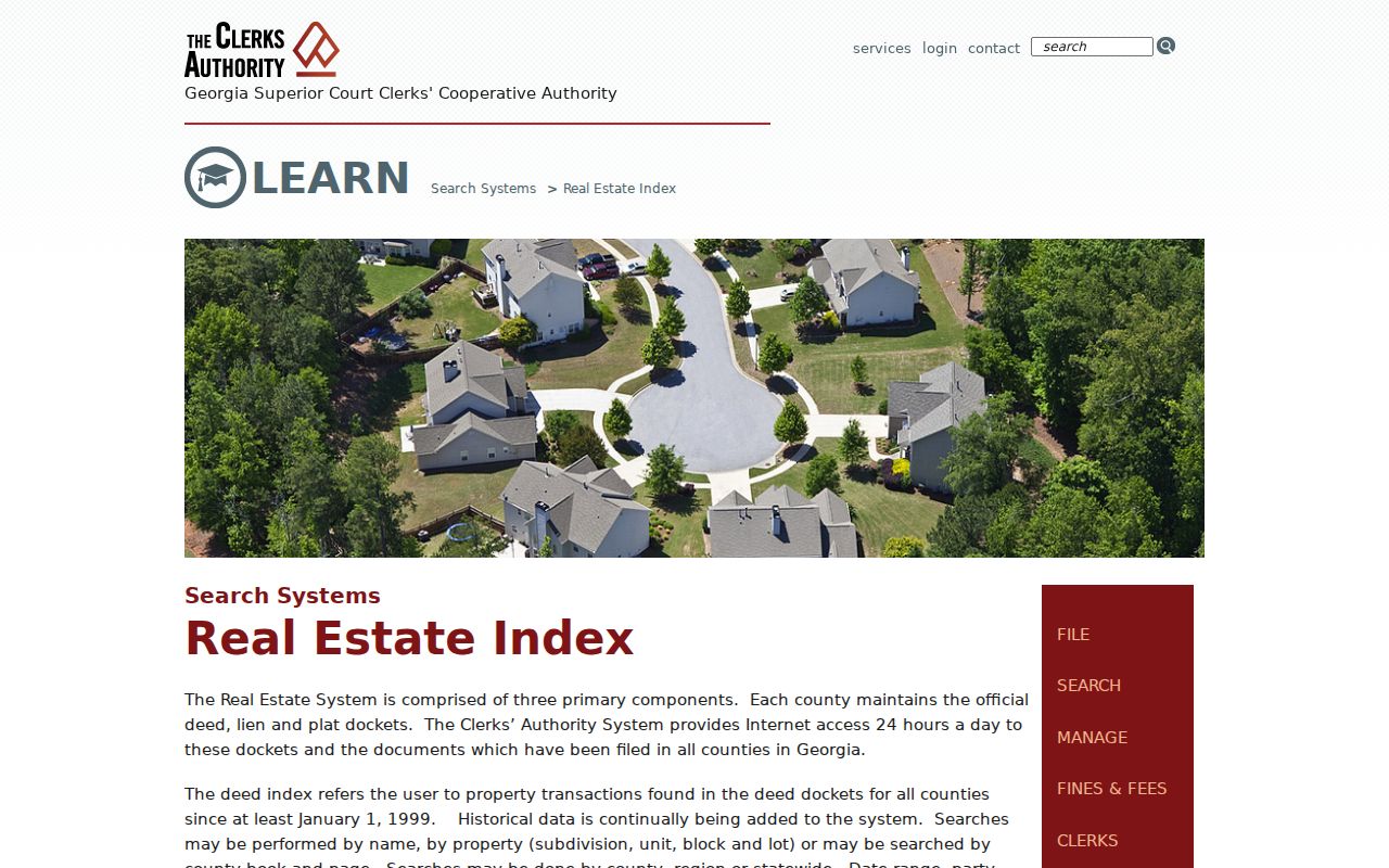 GSCCCA real estate index guide used for Statesboro deed research